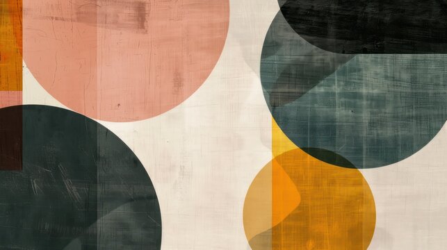 Geometric abstract design featuring basic shapes and forms in a subtle color palette