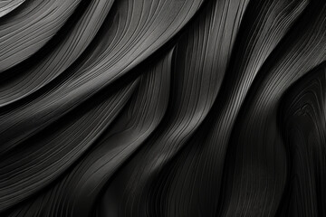 Fototapeta premium The image is a close up of a black fabric with a wavy pattern