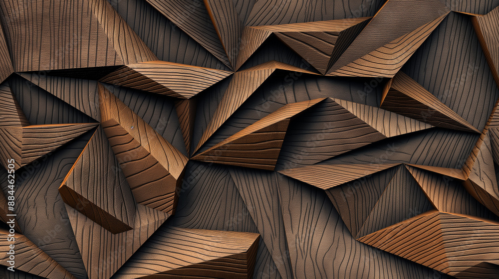 Wall mural The image is a wood grain pattern with many triangles and squares