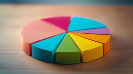 Obraz premium A pie chart infographic on a poster board, visually representing statistical analysis
