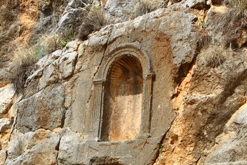 Banias Israel 05 02 2024 . Banias is an ancient temple and fortress of Pan and a nature reserve.