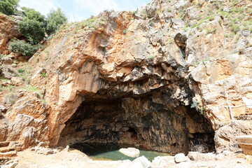 Banias Israel 05 02 2024 . Banias is an ancient temple and fortress of Pan and a nature reserve.
