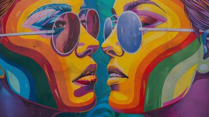 Fototapeta premium Street art and murals celebrating LGBTQ pride 