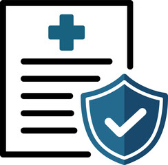 Obraz premium 医療保険の書類のアイコン（medical insurance document icon.） 