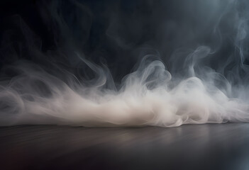 Naklejka premium Abstract image of swirling white smoke on a dark background, creating a sense of movement and fluidity.
