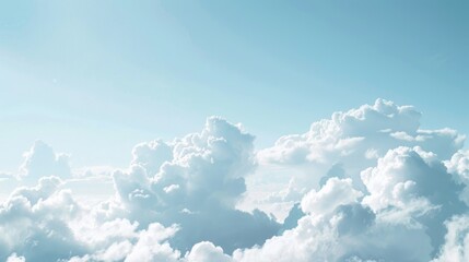 Soft focus white clouds against blue sky with room for text