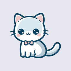 A cute cat silhouette vector illustration, cat with a eyes