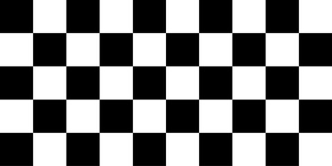 Fototapeta premium Black and white chess pattern. Checkerboard seamless vector illustration. Abstract checkered checkerboard for game. Grid geometric rectangle shape. Race flag. Retro mosaic floor.