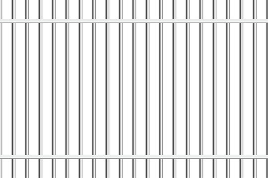 Prison cage vector background. Realistic vertical metal jail bar, iron mesh, closed steel gaol lattice from pipes for arrest and punishment of criminals in jailhouse seamless pattern.