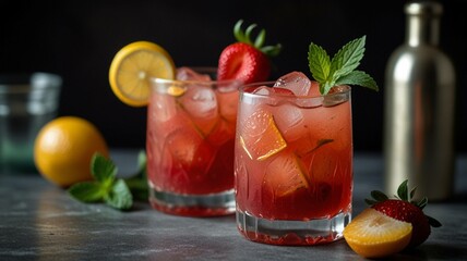 cocktail with lime and ice