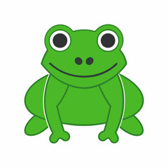 green frog isolated on white