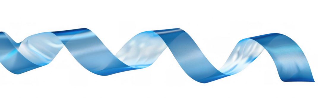 Minimalist Curling Blue Ribbon