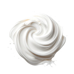 White Frosting or Whipped Cream isolated, Vanilla Frozen Yogurt Top View, Lemon sorbet 
