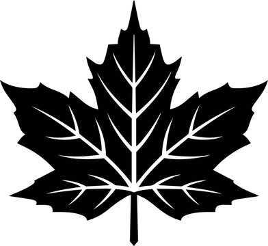 recommend clip art: black and white leaf silhouette logo design