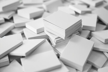 A pile of white paper is piled up.