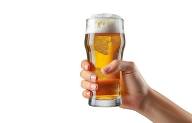 グラスビールを持つ人の手