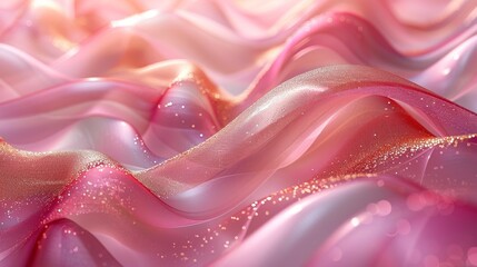 Soft pink silk fabric with glitter - generative ai