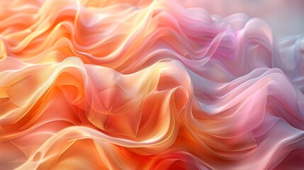 Obraz premium Soft waves of silk in gradient colors - generative ai