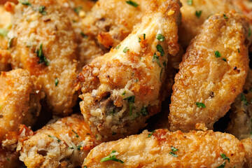 Homemade Garlic Parmesan Chicken Wings in a plate
