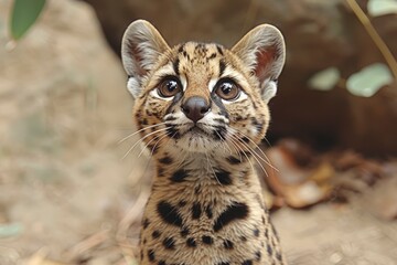 Fototapeta premium Cute Serval, grassland patterns, body, a simple, textured, textures, strokes, high