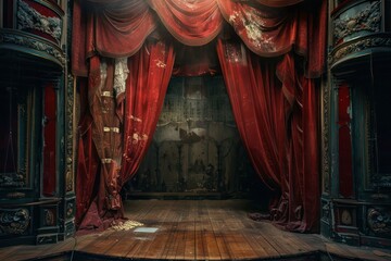red curtain and curtains