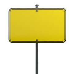 Blank Yellow Road Sign