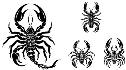 
vector isolated set of insect silhouettes,Hand drawn vector illustration