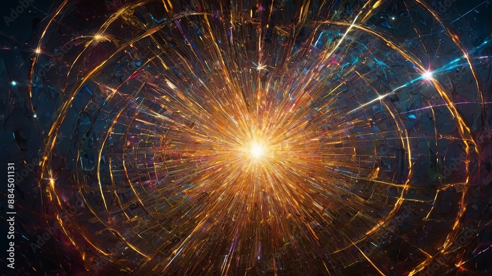 Poster Luminous Singularity Event in a Chic Explosion of Light