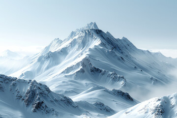 Naklejka premium Minimalist mountain Simple lines, neutral colors,generative ai