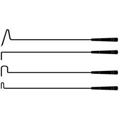 Snake hooks, reptile hooks detaillierte Vektordarstellung realistische Silhouette snake catcher