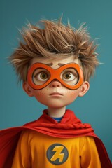 A Young Superhero's Determined Gaze