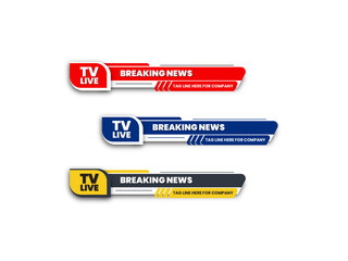 Set Of Breaking News lower third Breaking, Sport, Video Channel, Interface Sign, Screen, Show.