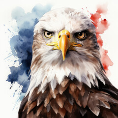 Watercolor Eagle Portrait, clipart Illustration, Generative Ai