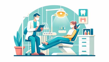 Modern Dental Checkup Illustration
