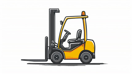 forklift truck isolated
