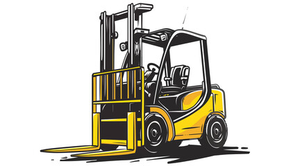 forklift truck isolated