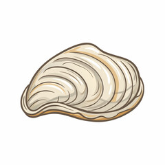 Vector Cartoon Closed White Mussel Illustration, isolated on white background (25)