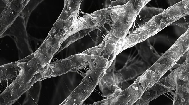 DNA strands under an electron microscope