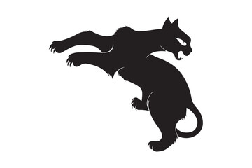 Black silhouette vector illustration of a wild wolf, a mammal often associated with dogs, depicted in tribal tattoo art