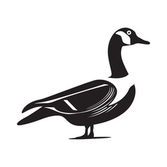 A white isolated duck, a waterfowl bird with a beak and brown feathers, stands out against a white background
