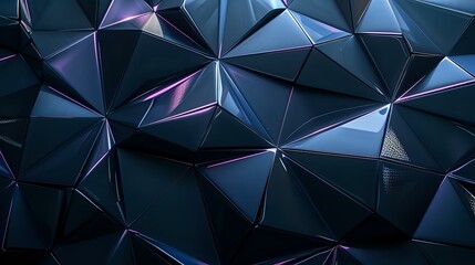 Obraz premium Dark carbon fiber background with holographic lines, triangular patterns, high-tech style, intricate 3D texture, shimmering effect