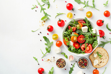Healthy Lunch box, bowl, card background frame image