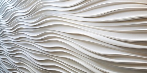 Fototapeta premium Abstract White Wavy Wall, Modern, Minimalist, Geometric, Design , wall decor, white background