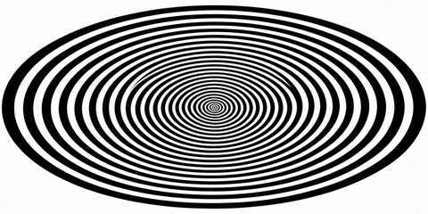 Obraz premium Black and White Concentric Circles, Hypnotic Pattern, Optical Illusion, Abstract Art, geometric, pattern, art