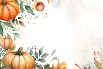 Obraz premium Watercolor floral post card background frame image