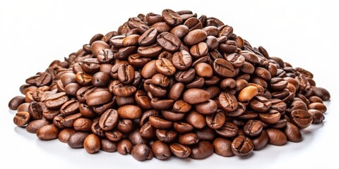Coffee Beans Pile, Close Up Photography, White Background, Aromatic Beans, coffee, beans, aroma