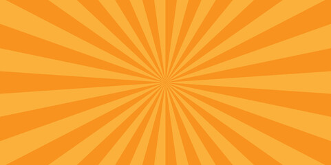 Modern seamless retro vintage burst sunrise sunbeam element spiral striped illustration sunray template wallpaper design. Vector orange sun rays and sunburst backdrop background.