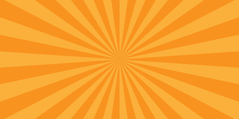 Modern seamless retro vintage burst sunrise sunbeam element spiral striped illustration sunray template wallpaper design. Vector orange sun rays and sunburst backdrop background.