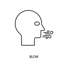 blow concept line icon. Simple element illustration. blow concept outline symbol design.