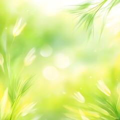 Obraz premium spring light green blur background, glowing blurred design, summer background for design wallpaper Gerenative AI